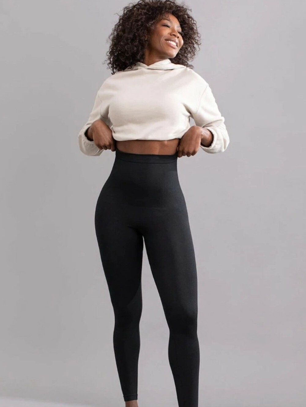 Empetua Black High Waisted Shaping Leggings Size L